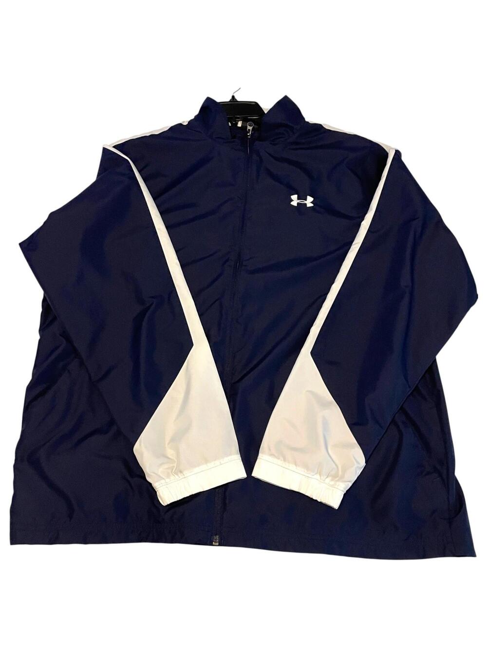 Under Armour Men’s XL Lightweight Nylon Jacket Black White